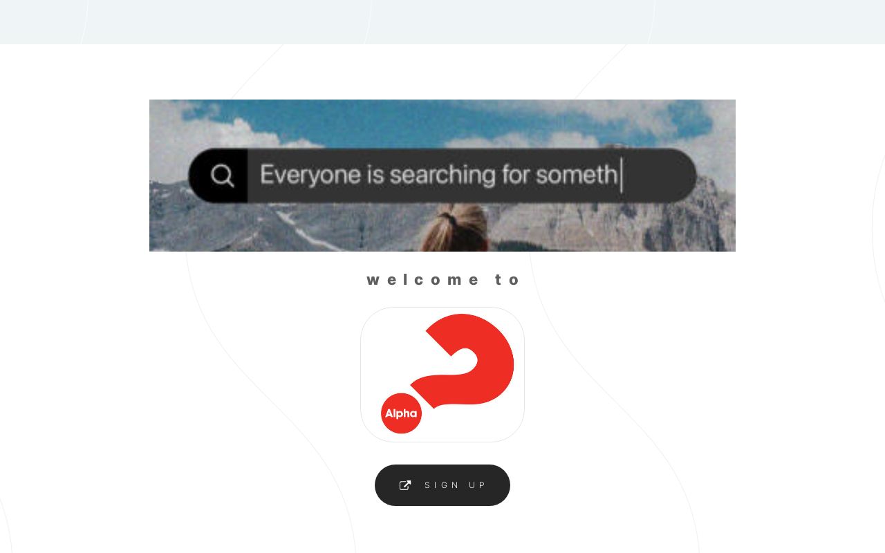 Alpha Sign Up Page